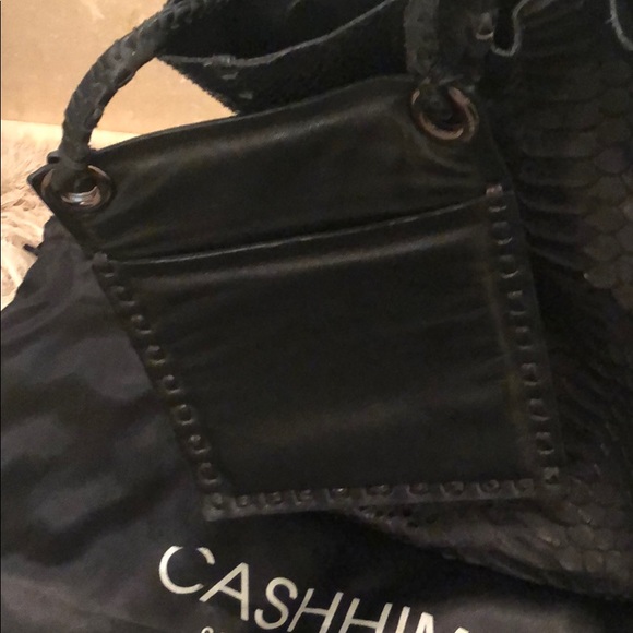 Cashimi black python hobo bag - Picture 6 of 7